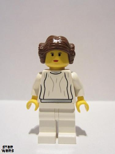 lego 2000 mini figurine sw0026 Princess Leia White dress<br/>Yellow face and hands 
