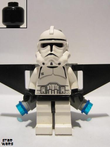 lego 2005 mini figurine sw0127 Clone Trooper Ep.3 with Jet Pack on Back, 'Aerial Trooper' 