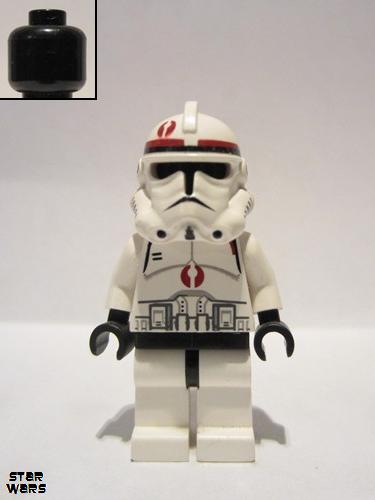 lego 2005 mini figurine sw0130 Clone Trooper Ep.3, Dark Red Markings 
