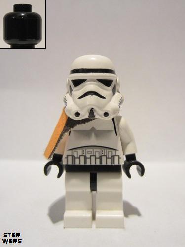 lego 2007 mini figurine sw0109a Sandtrooper Orange Pauldron (Solid), No Survival Backpack, No Dirt Stains, Helmet with Solid Mouth Pattern and Solid Black Head 