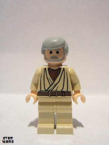 lego 2007 mini figurine sw0174 Obi-Wan Kenobi Old, Light Nougat face 