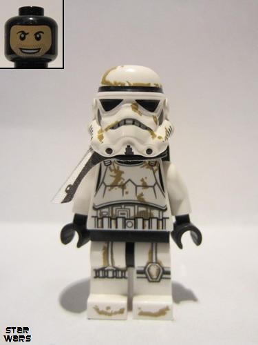 lego 2012 mini figurine sw0383 Sandtrooper White Pauldron, Survival Backpack, Dirt Stains, Balaclava Head Print and Helmet with Dotted Mouth Pattern 