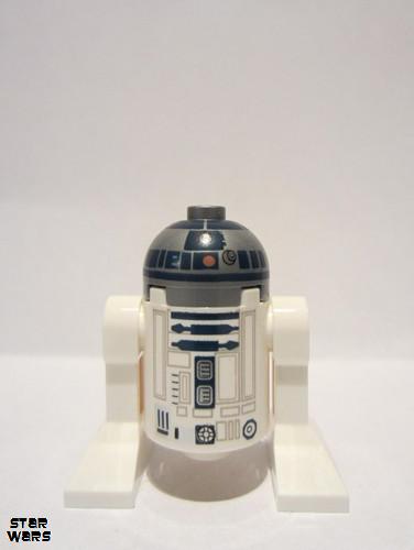 lego 2014 mini figurine sw0527 R2-D2 Flat Silver Head, Dark Blue Printing 
