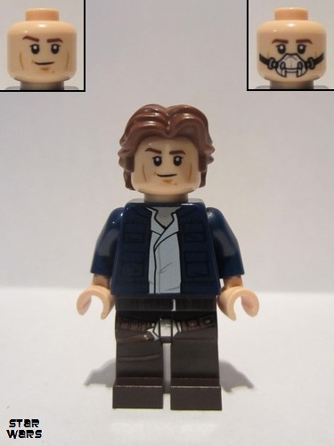 lego 2017 mini figurine sw0879 Han Solo Reddish Brown Hair 