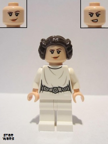 lego 2019 mini figurine sw0994 Princess Leia White Dress, Detailed Belt, Crooked Smile 