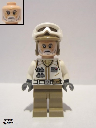 lego 2019 mini figurine sw1014 Hoth Rebel Trooper White Uniform, Dark Tan Legs (White Beard) 