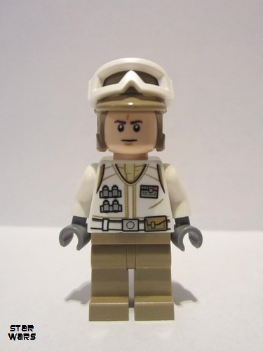 lego 2019 mini figurine sw1015 Hoth Rebel Trooper White Uniform, Dark Tan Legs (Frown) 