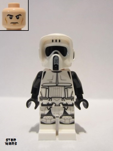 lego 2020 mini figurine sw1116 Imperial Scout Trooper Male, Dual Molded Helmet, Light Nougat Head, Cheek Lines 