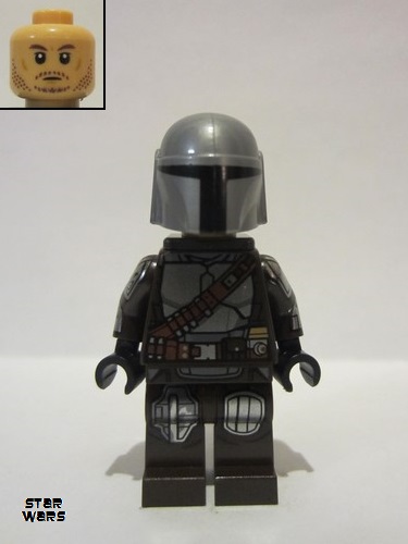 lego 2022 mini figurine sw1212 The Mandalorian (Din Djarin / 'Mando') Silver Beskar Armor, Jet Pack, Printed Head 