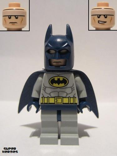 lego 2012 mini figurine sh025 Batman Light Bluish Gray Suit with Yellow Belt and Crest, Dark Blue Mask and Cape (Type 1 Cowl) 