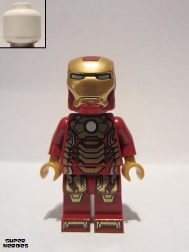 lego 2013 mini figurine sh072a Iron Man Mark 42 Armor Plain White Head 