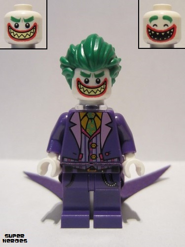 lego 2017 mini figurine sh353 The Joker Long Coattails, Smile with Pointed Teeth Grin, Neck Bracket 
