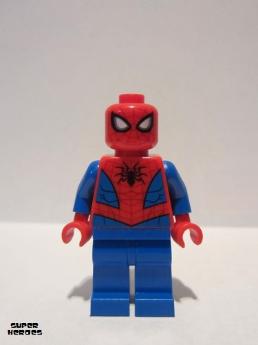 lego 2018 mini figurine sh546 Spider-Man Dark Red Web Pattern, Blue Legs 