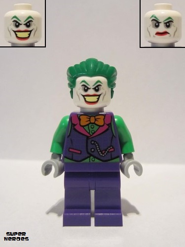 lego 2019 mini figurine sh590 The Joker Orange Bow Tie, Green Arms 
