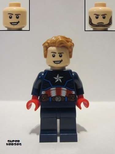 lego 2021 mini figurine sh741 Captain America Dark Blue Suit, Red Hands 