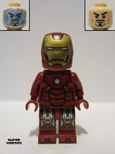 lego 2023 mini figurine sh853 Iron Man Mark 7 Armor Helmet with Large Visor 