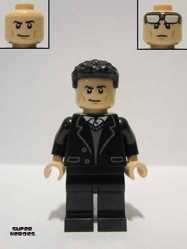 lego 2023 mini figurine sh884 Bruce Wayne Black Suit, Coiled Hair 
