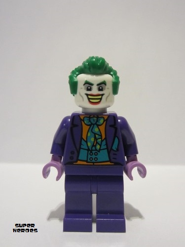 lego 2023 mini figurine sh901 The Joker Dark Turquoise Bow Tie, Plain Legs, Hair 