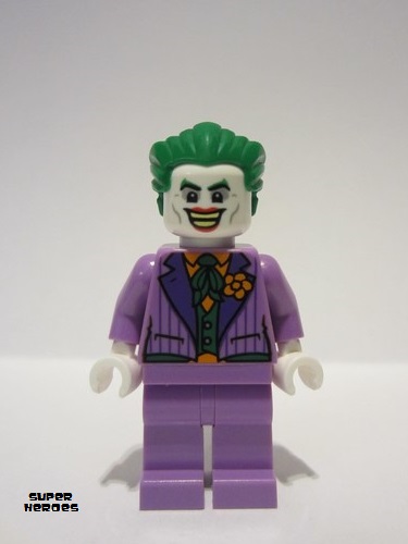 lego 2023 mini figurine sh903 The Joker Medium Lavender Suit, Dark Green Vest, Green Hair Swept Back 