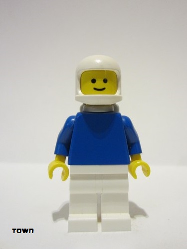 lego 1978 mini figurine pln128 Citizen Plain Blue Torso with Blue Arms, White Legs, White Classic Helmet, Airtanks 