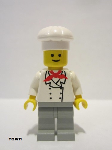 lego 1979 mini figurine chef004 Chef Light Gray Legs, Standard Grin 
