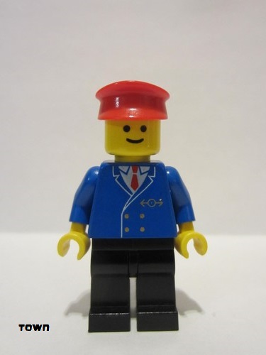 lego 1991 mini figurine trn045 Railway Employee 1 Black Legs 