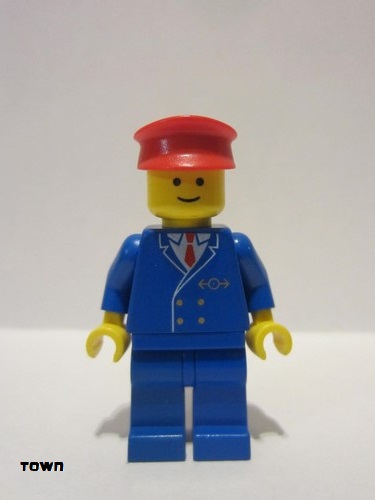 lego 1994 mini figurine trn046 Railway Employee 1 Blue Legs 