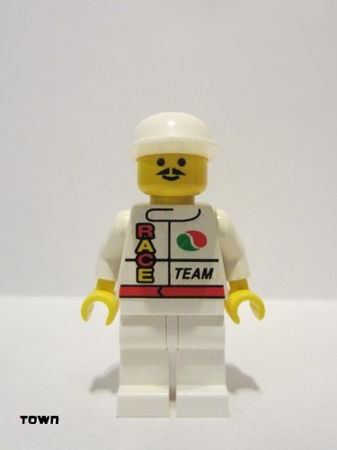lego 1996 mini figurine oct025 Octan Race Team, White Legs, White Cap 