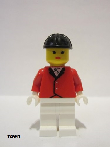 lego 1997 mini figurine par012 Citizen Red Riding Jacket - White Legs, Black Construction Helmet 
