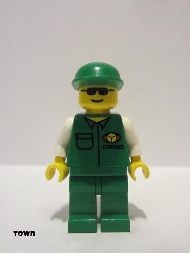 lego 1998 mini figurine car003 Cargo Green Shirt, Green Legs, Green Cap 