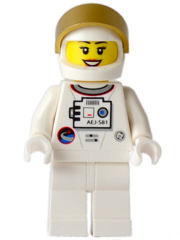 lego 2011 mini figurine sp123 Shuttle Astronaut Female, Smile with Teeth 