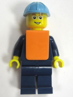 lego 2011 mini figurine trn151 Maersk Train Workman 3 Smile and White Glasses 