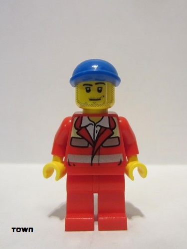 lego 2013 mini figurine cty0394 Paramedic Red Uniform, Male, Blue Short Bill Cap 