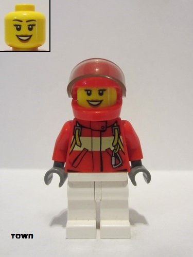 lego 2016 mini figurine cty0607 Paramedic - Pilot Female, Red Helmet 