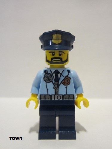 lego 2016 mini figurine cty0633 Police - City Officer Zipper Jacket and Badge, Prison Island Police Chief 