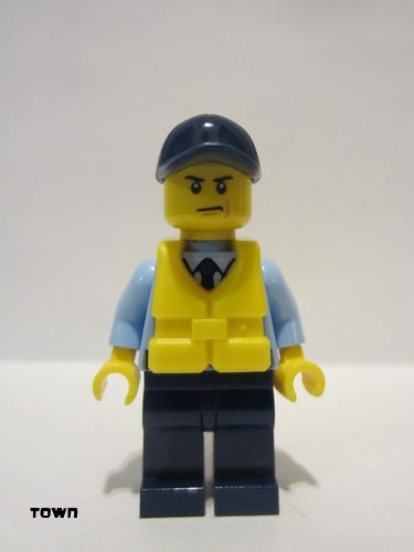 lego 2016 mini figurine cty0644 Police - City Officer Life Preserver, Scowl 