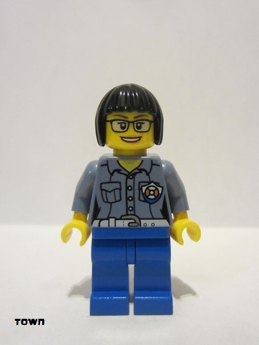 lego 2017 mini figurine cty0861 Coast Guard City - Station Manager Female, Short Black Hair with Glasses 