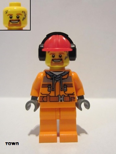 lego 2018 mini figurine cty0935 Construction Worker Male 
