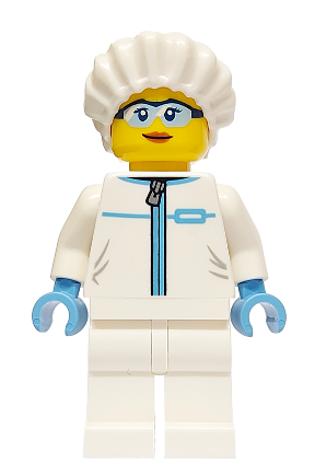 lego 2024 mini figurine cty1750 Police - City Forensic Detective Female, White Safety Jumpsuit, Safety Glasses 
