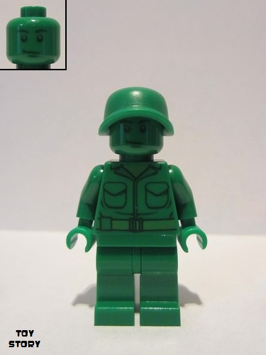 lego 2010 mini figurine toy001 Green Army Man Plain 