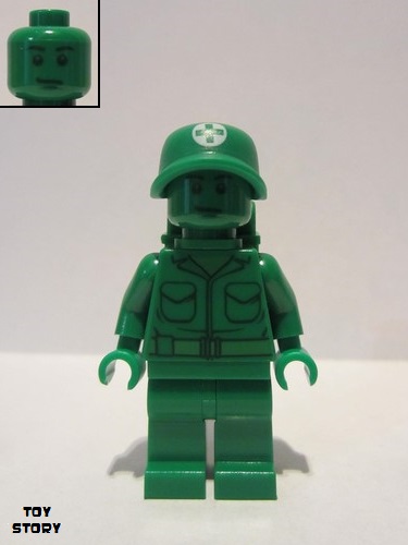 lego 2010 mini figurine toy002 Green Army Man Medic with Backpack 