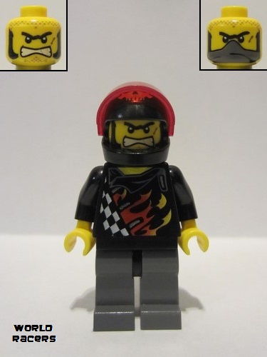 lego 2010 mini figurine wr023 Backyard Blaster 1 Bart Blaster - Standard Helmet, Trans-Red Visor 
