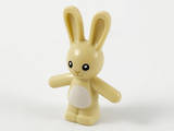 Tan Bunny / Rabbit Standing with Black Eyes, Dark Tan Nose and Mouth and White Stomach Pattern