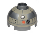 Flat Silver Brick, Round 2 x 2 Dome Top with Tan Pattern (Astromech Droid)