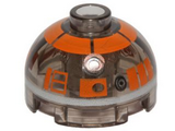 Trans-Brown Brick, Round 2 x 2 Dome Top with Orange with Silver Band around Dome Pattern (R3-S1)