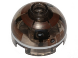 Trans-Brown Brick, Round 2 x 2 Dome Top with Dark Brown with Silver Band around Dome Pattern (R3-M2)