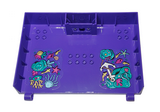 Dark Purple Container, Book Cover Half, 16 x 12 x 2 2/3 with Lock Compartment (Storybook Adventures) with Seafloor, Shells, Fish, Coral, and Anchor Pattern (Stickers) - Set 43213