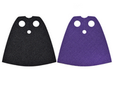 Black Minifigure Cape Cloth, Standard - Starched Fabric - 4.0cm Height with Dark Purple and Black Sides