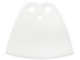 White Minifigure Cape Cloth, Standard - Traditional Starched Fabric - 4.0cm Height