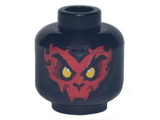 Black Minifigure, Head Red and Black Fur, Long Curved Eyebrows, and Yellow Eyes Pattern - Hollow Stud